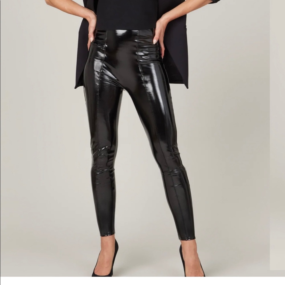Spanx faux patent leather leggings